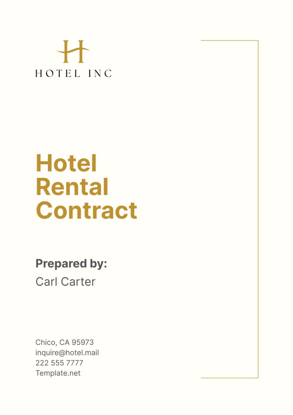 Hotel Rental Contract Template - Edit Online & Download