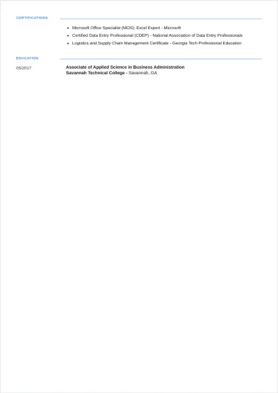 Free Data Entry Technician ATS Resume Template, AI Resume Builder