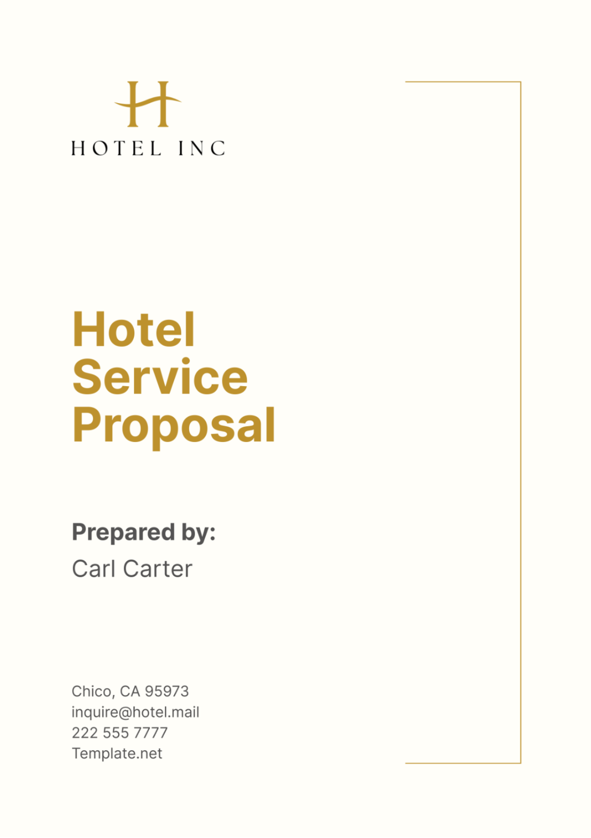 Free Hotel Service Proposal Template