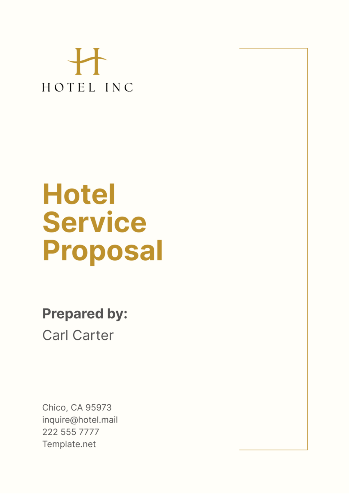 Hotel Service Proposal Template - Edit Online & Download