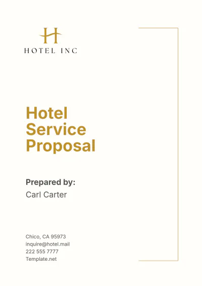 Free Hotel Service Proposal Template to Edit Online