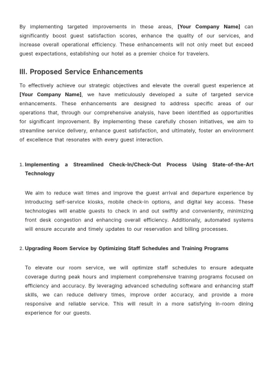 Free Hotel Service Proposal Template to Edit Online