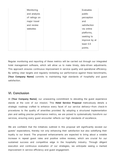 Free Hotel Service Proposal Template to Edit Online