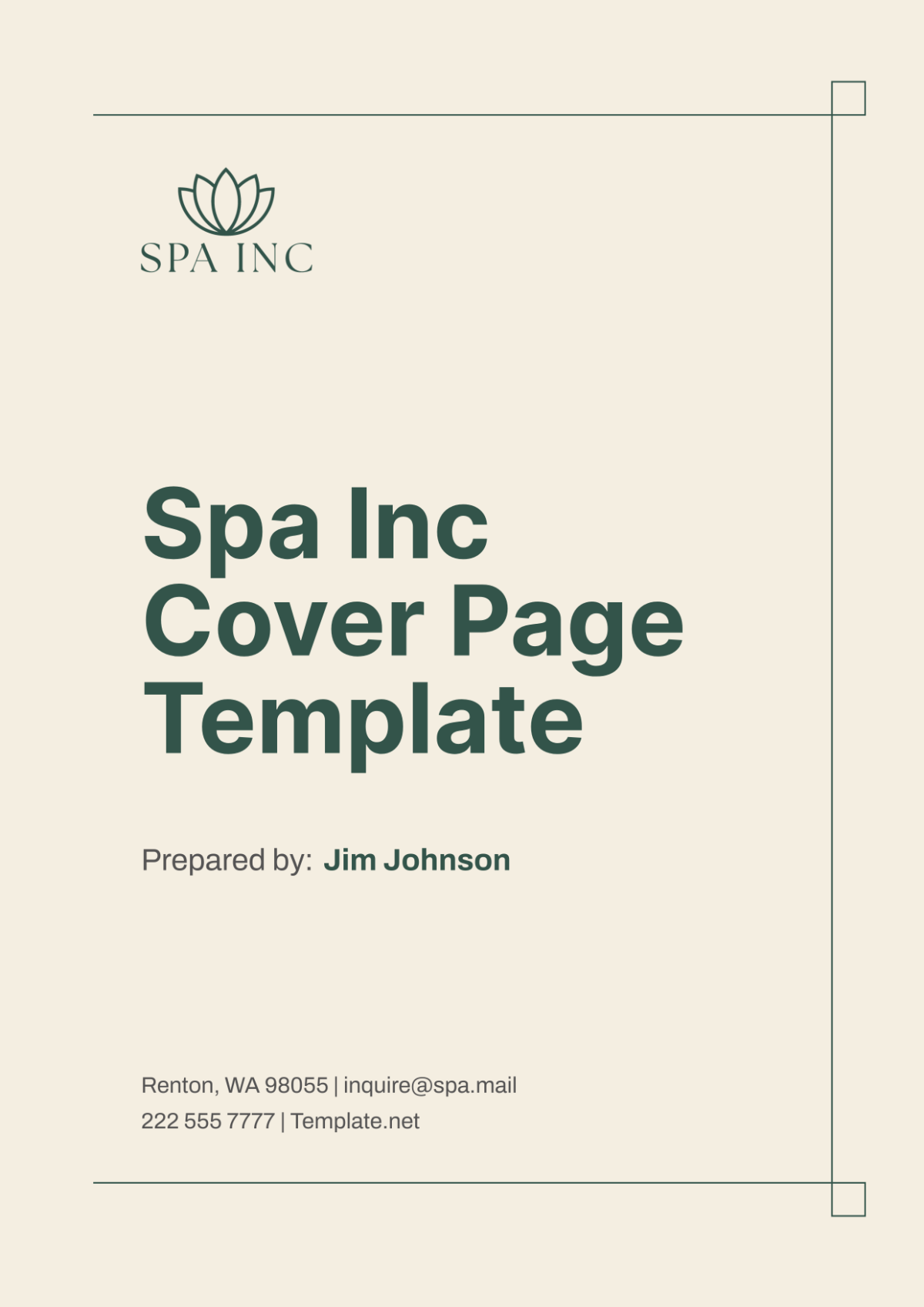 Spa Cover Page