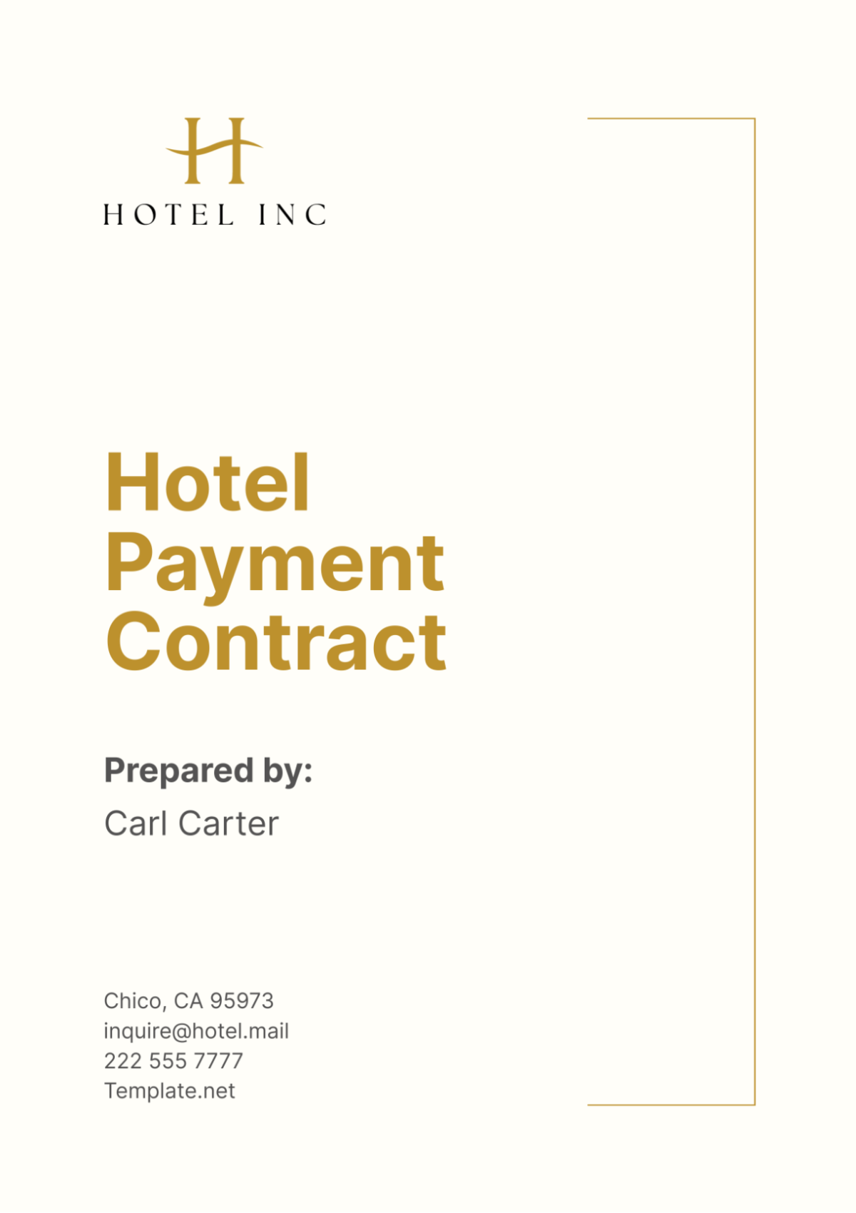 Free Hotel Payment Contract Template