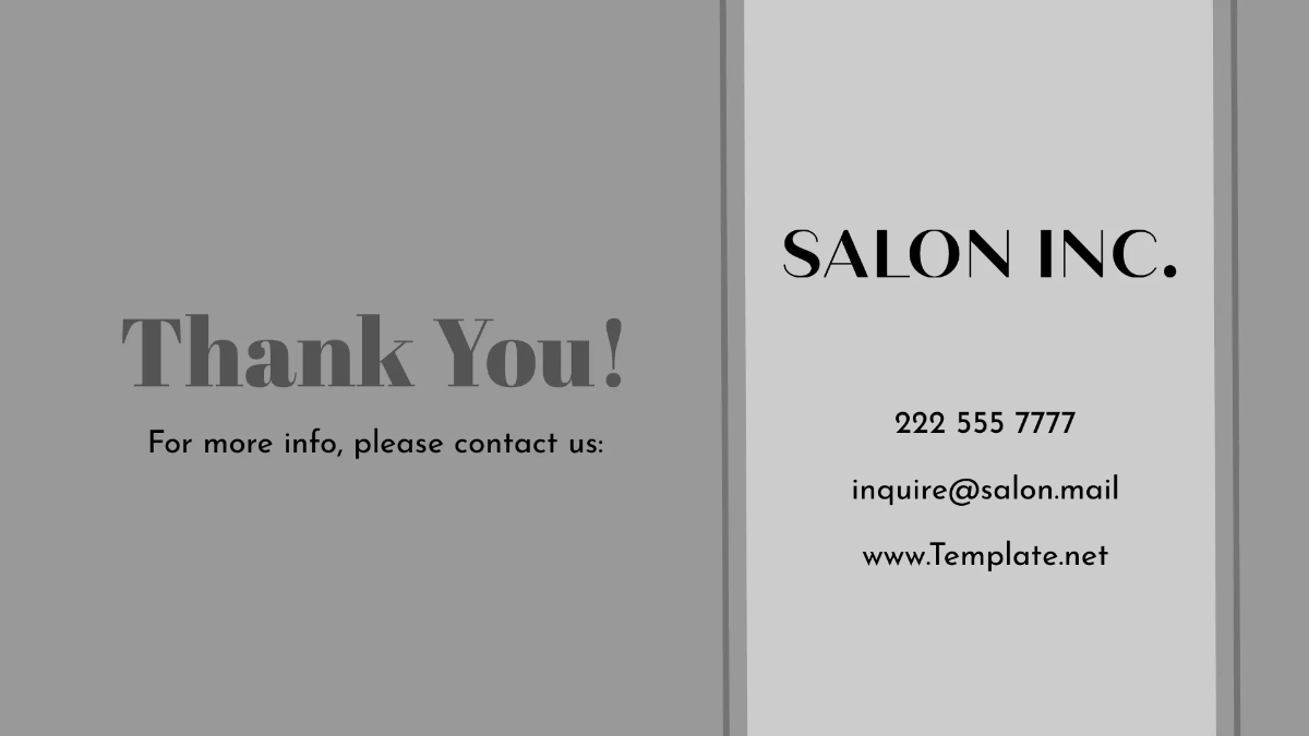 Free Salon Service Showcase Presentation Template to Edit Online