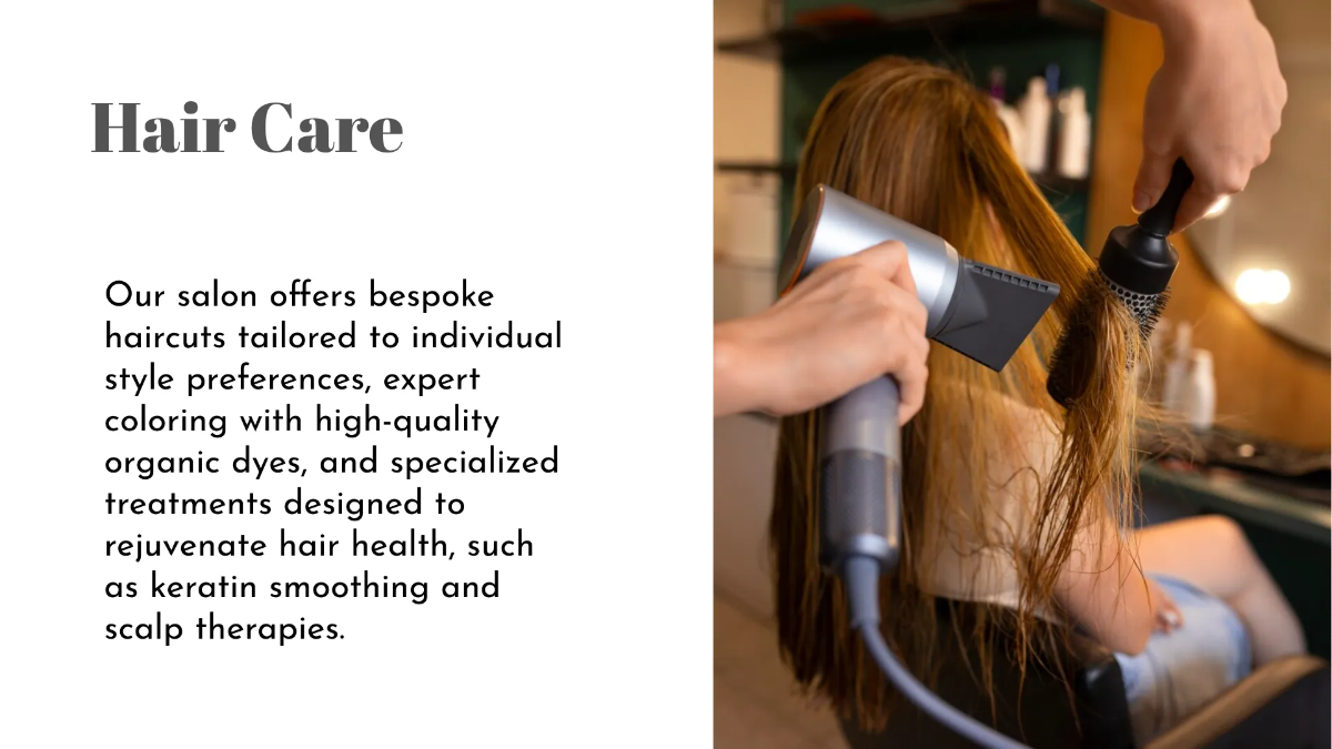 Free Salon Service Showcase Presentation Template to Edit Online