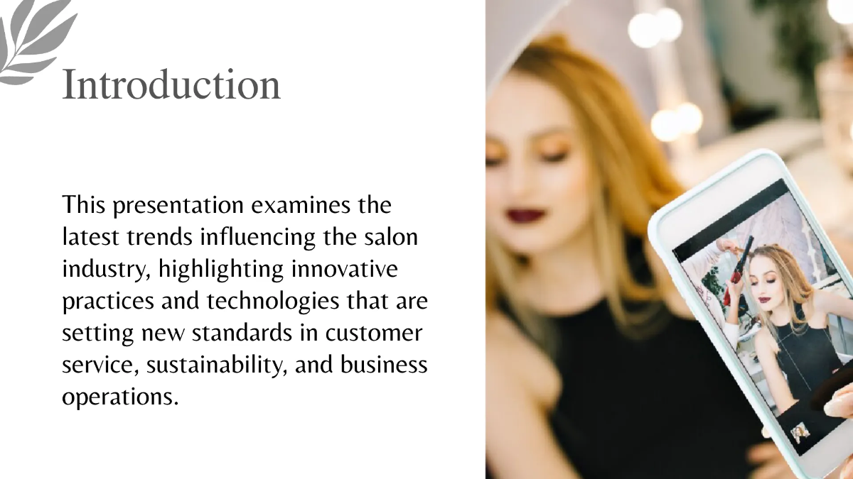 Free Salon Industry Trends Presentation Template to Edit Online