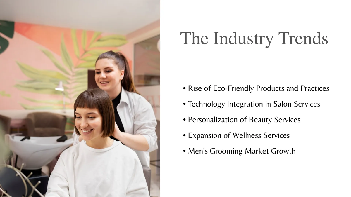 Free Salon Industry Trends Presentation Template to Edit Online