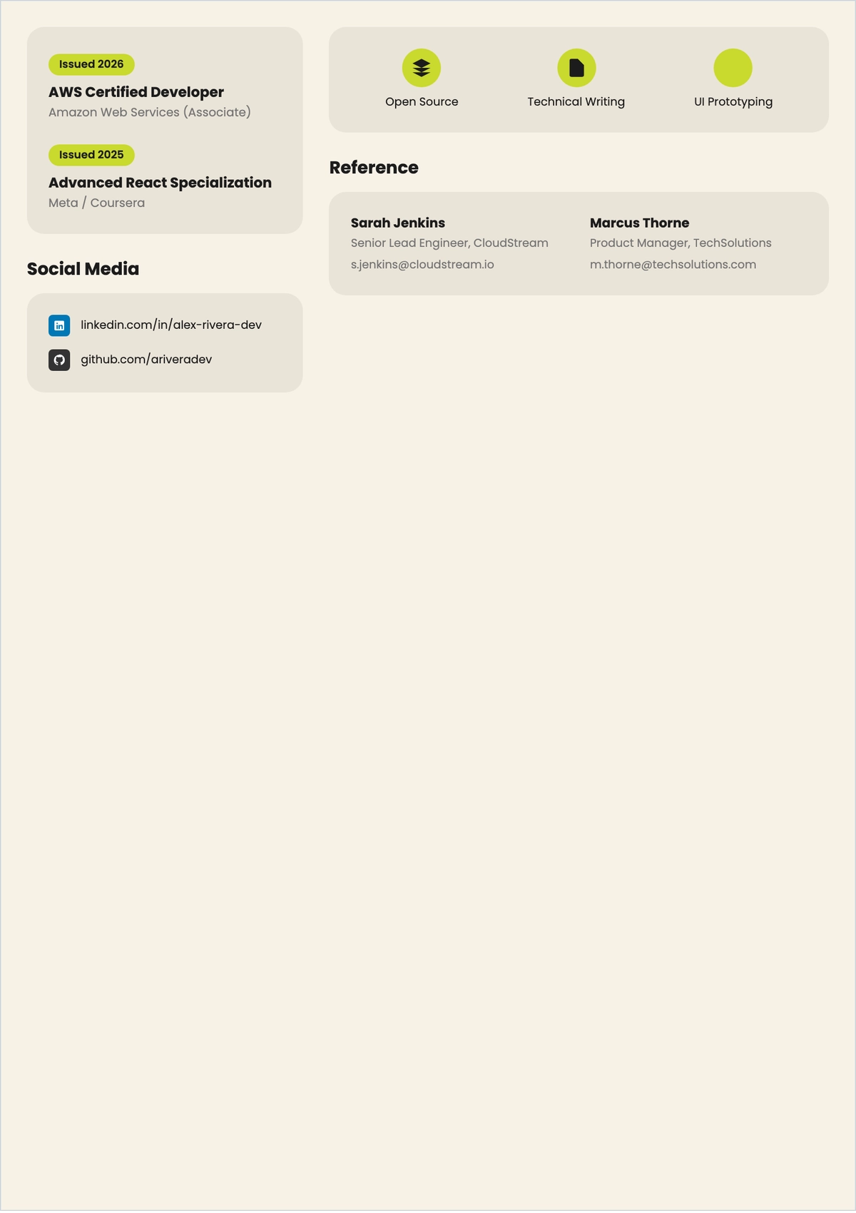 Free Junior Web Developer ATS Resume Template, AI Resume Builder