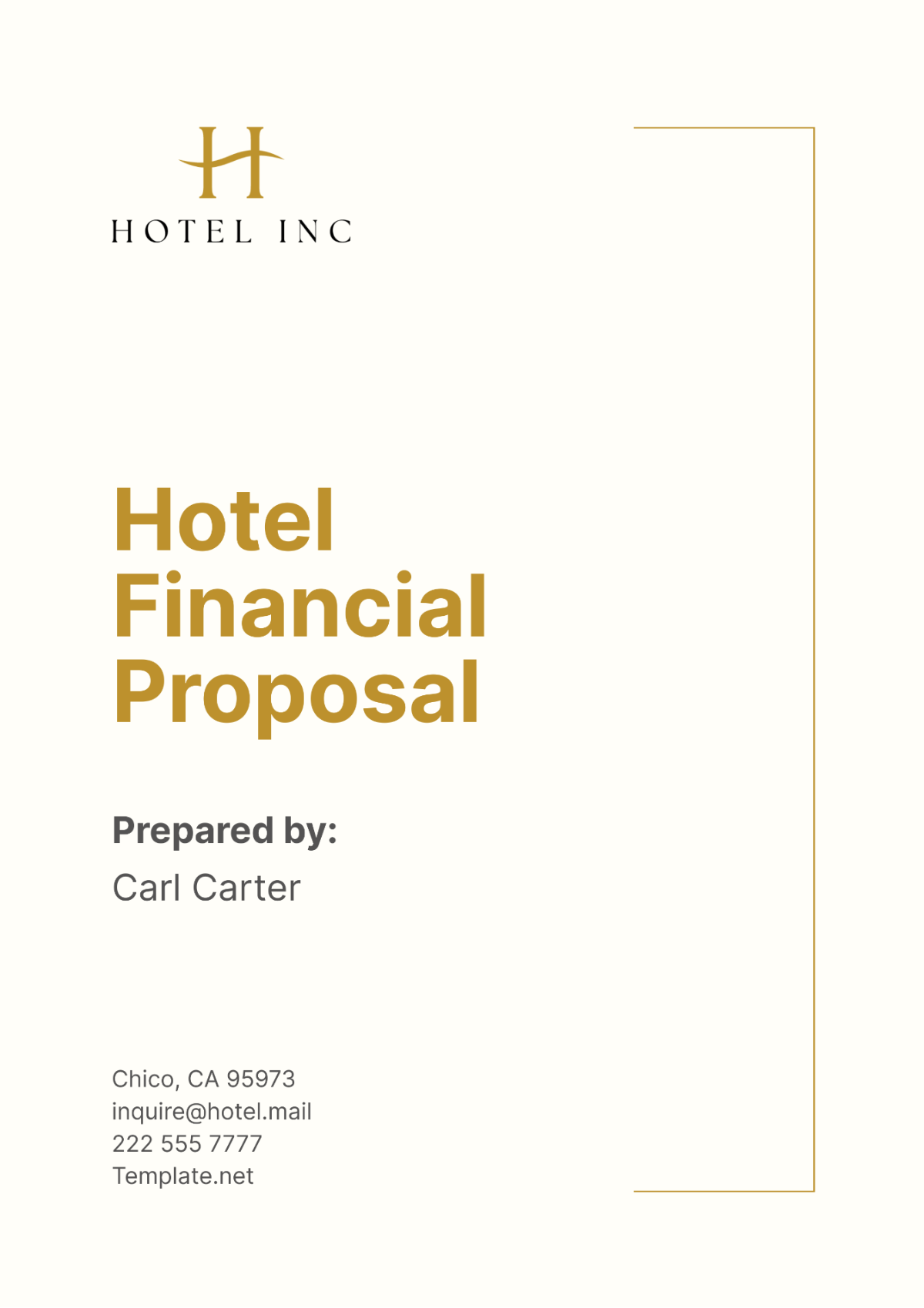 Free Hotel Financial Proposal Template