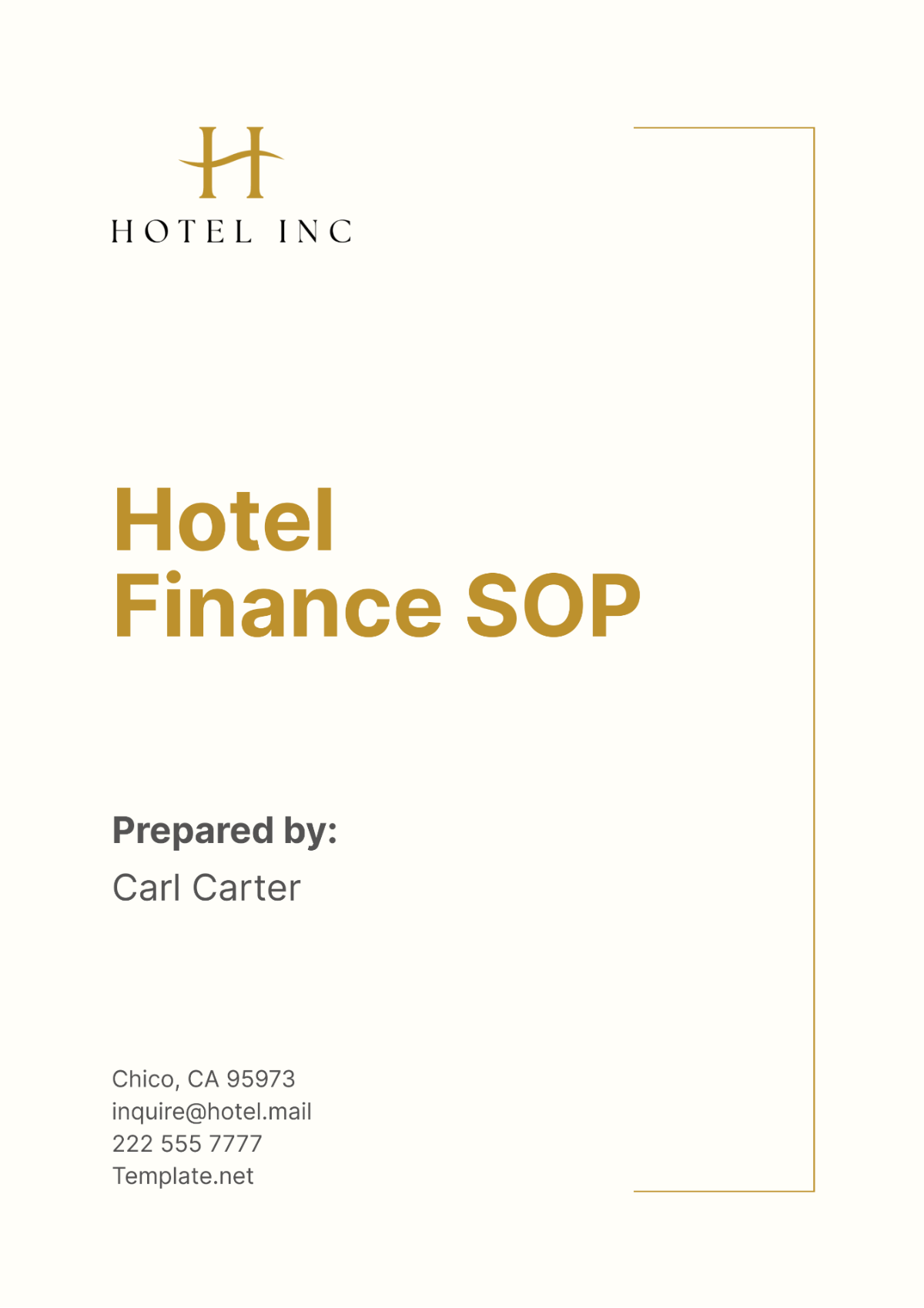 Hotel Finance SOP Template - Edit Online & Download