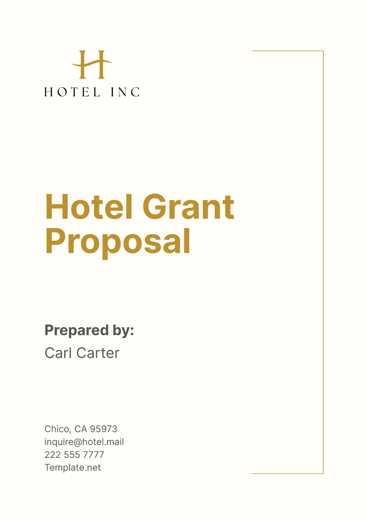 Hotel Grant Proposal Template - Edit Online & Download