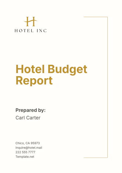 Free Hotel Budget Report Template to Edit Online