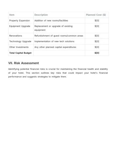 Free Hotel Budget Report Template to Edit Online