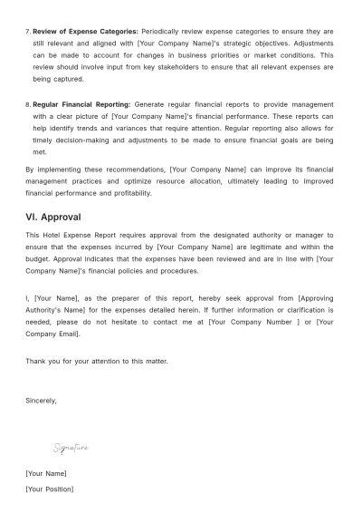 Free Hotel Expense Report Template to Edit Online