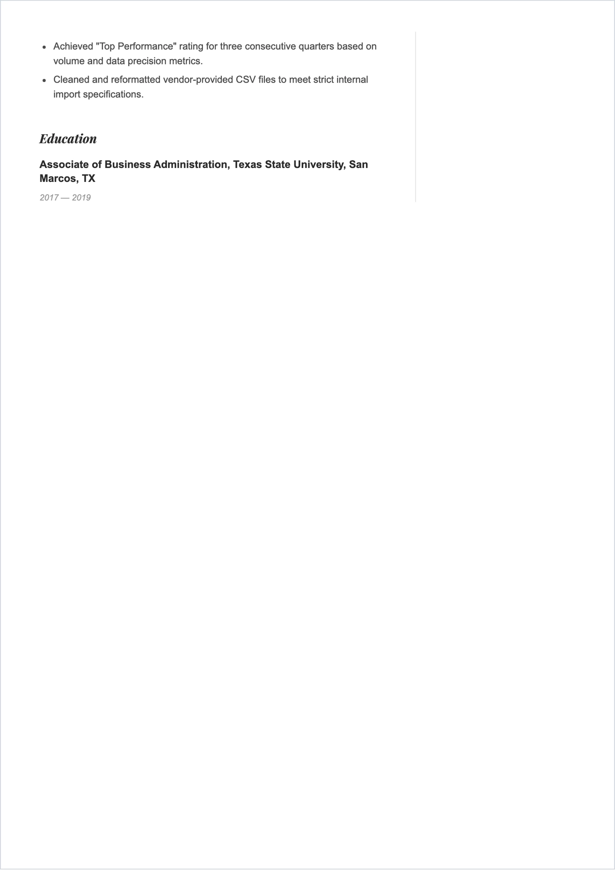 Free Remote Data Entry Job ATS Resume Template, AI Resume Builder