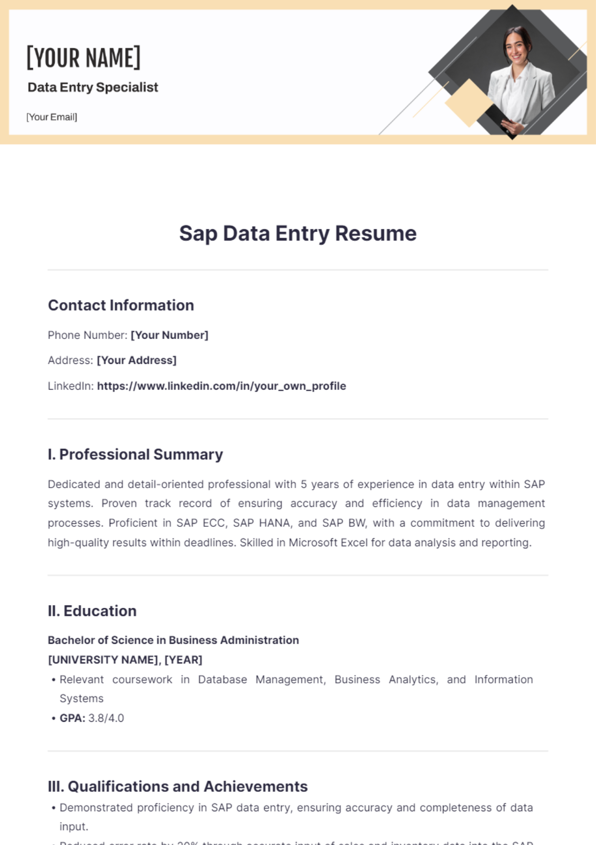 Sap Data Entry Resume - Edit Online & Download