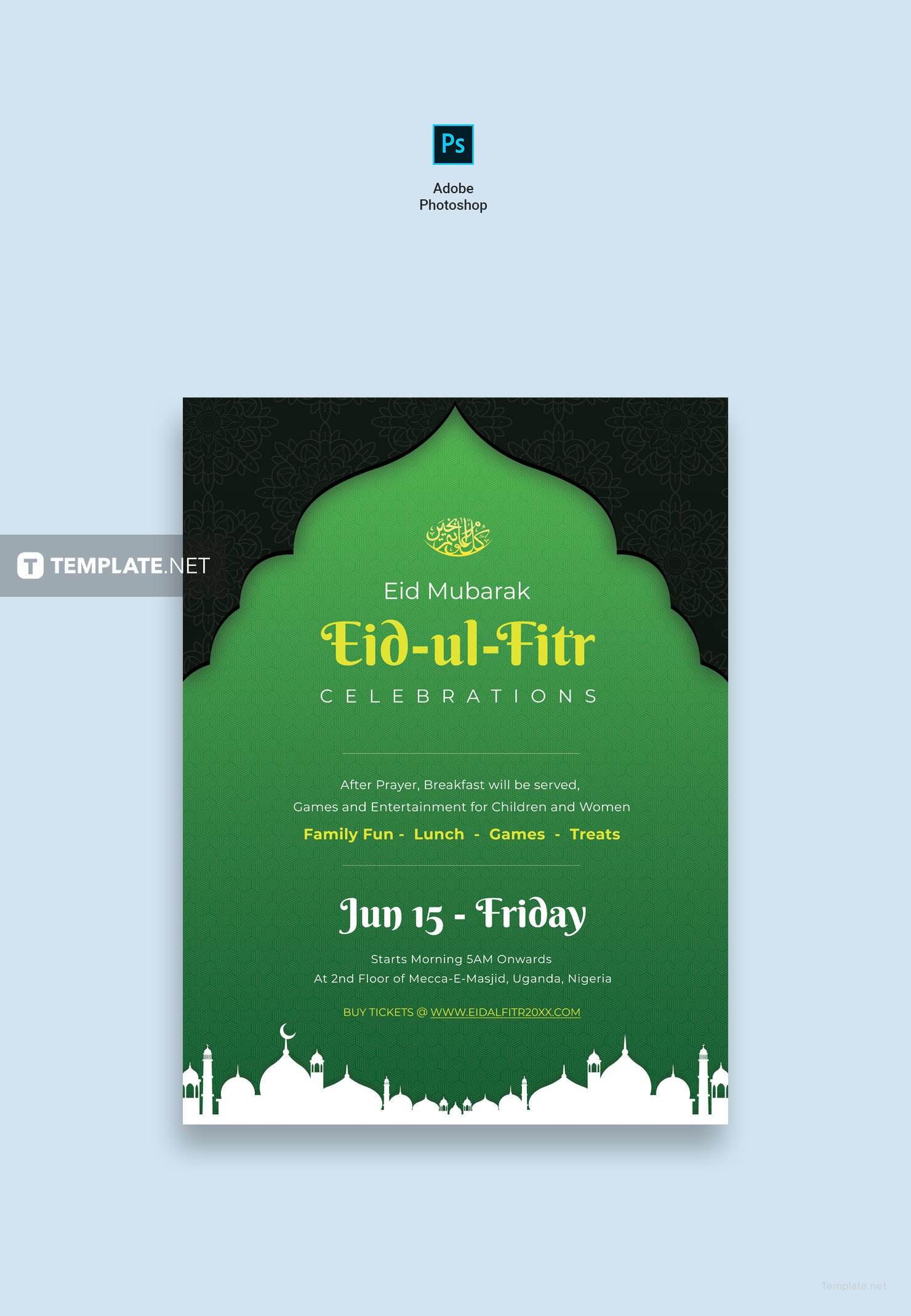 Eid Ul Fitr Poster Template in Adobe Photoshop  Template.net
