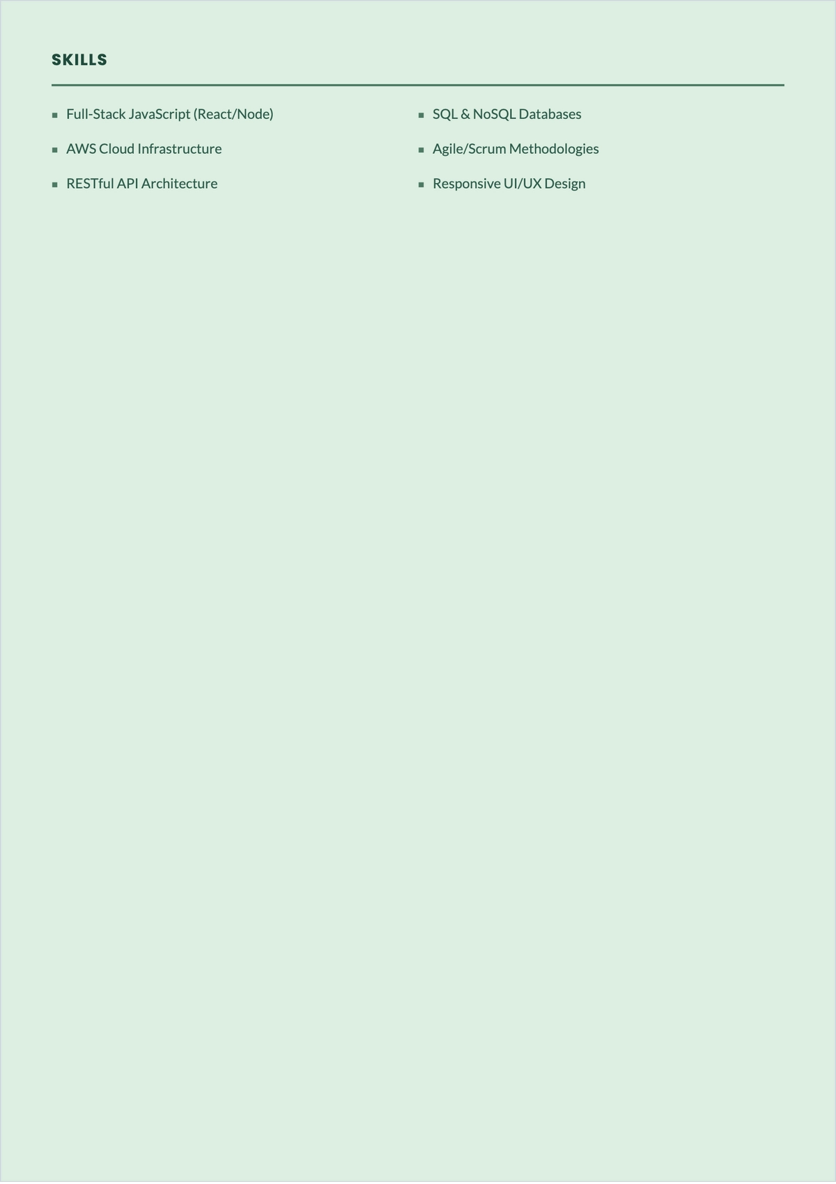 Free Web Developer Student ATS Resume Template, AI Resume Builder