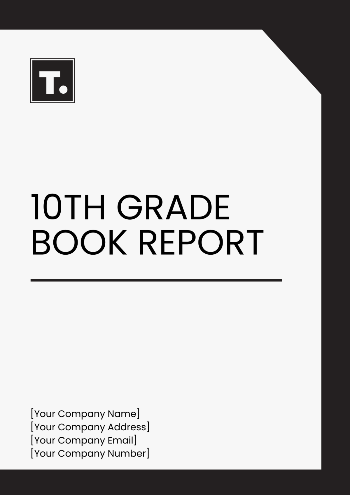 10th Grade Book Report Template