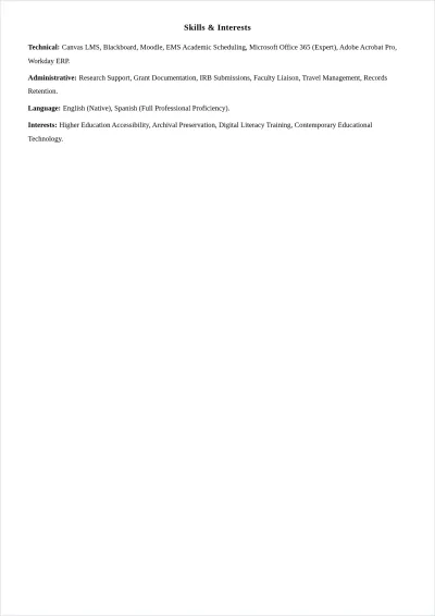 Free Academic Assistant ATS Resume Template, AI Resume Builder
