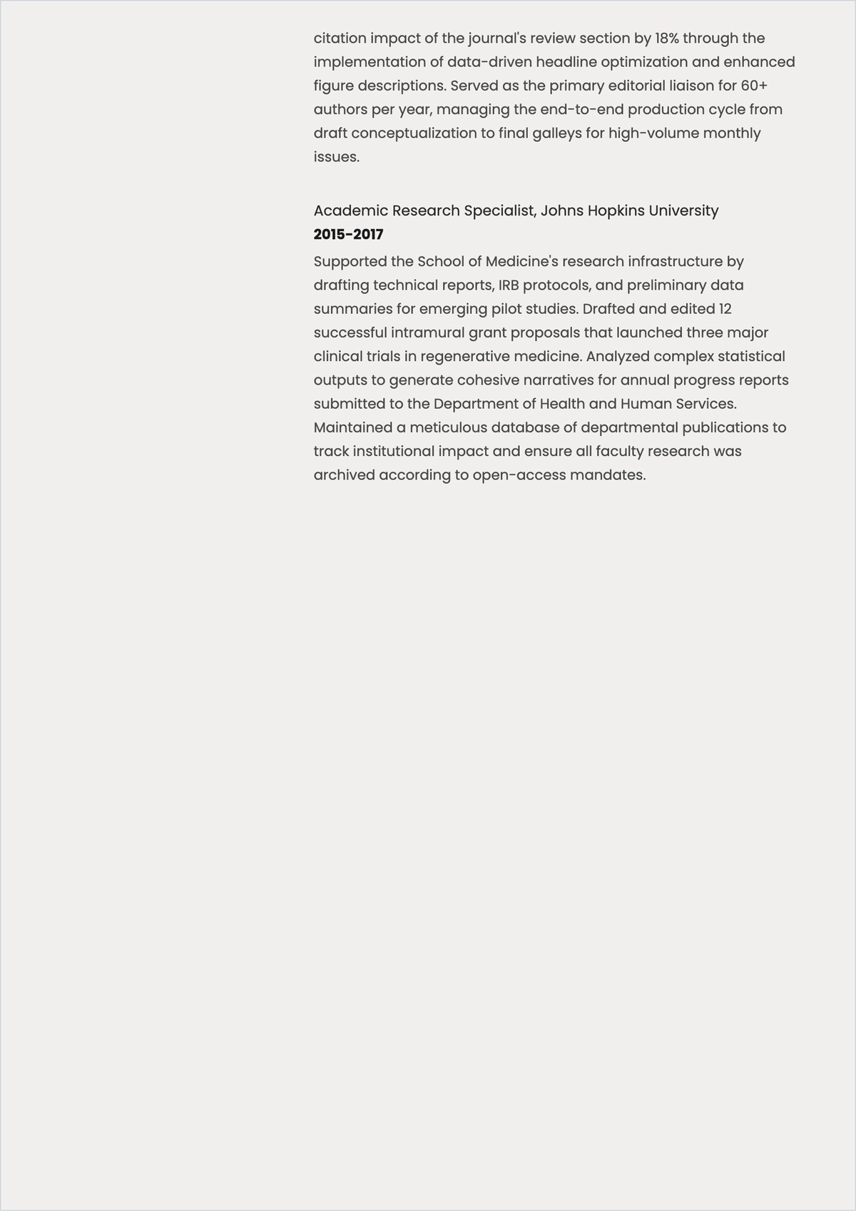 Free Academic Research Writer ATS Resume Template, AI Resume Builder
