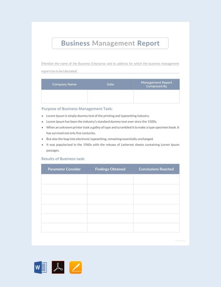 free business management report template 440x570