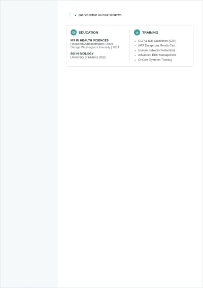 Free Academic Clinical Research Coordinator ATS Resume Template