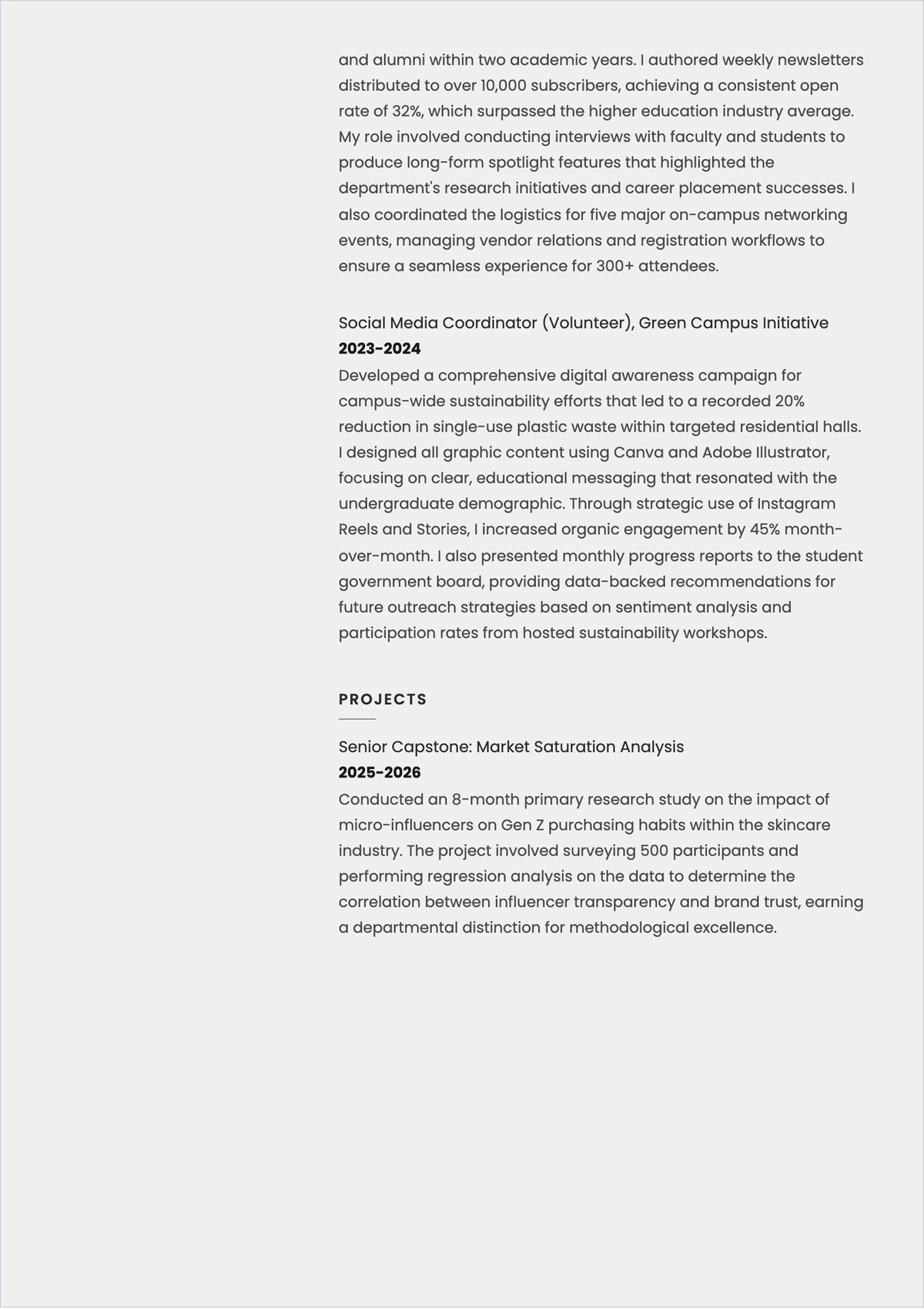 Free One Page ATS Resume for Fresh Graduate Template
