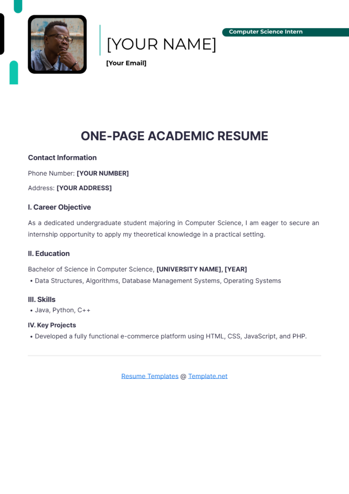 One Page Resume Templates - Edit Online & Download | Template.net