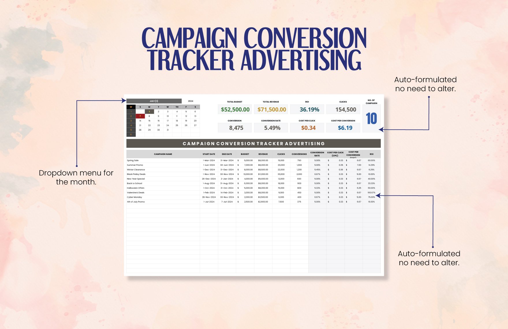 Campaign Conversion Tracker Advertising Template
