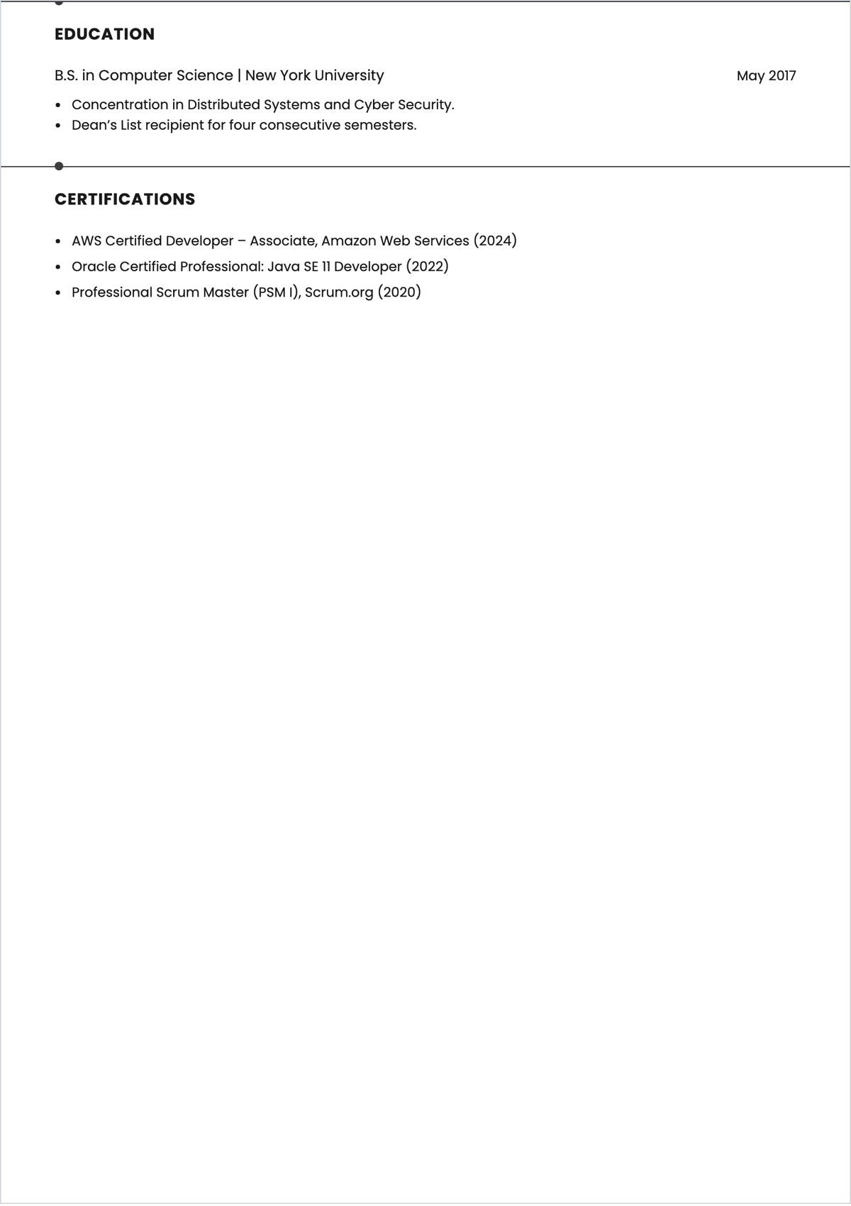 Free Web Application Developer ATS Resume Template, AI Resume Builder