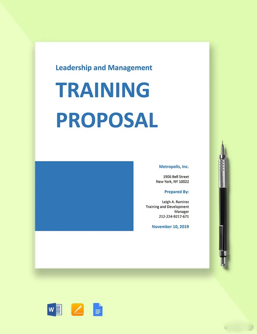 Corporate Training Proposal Template in Word, Google Docs, Apple Pages