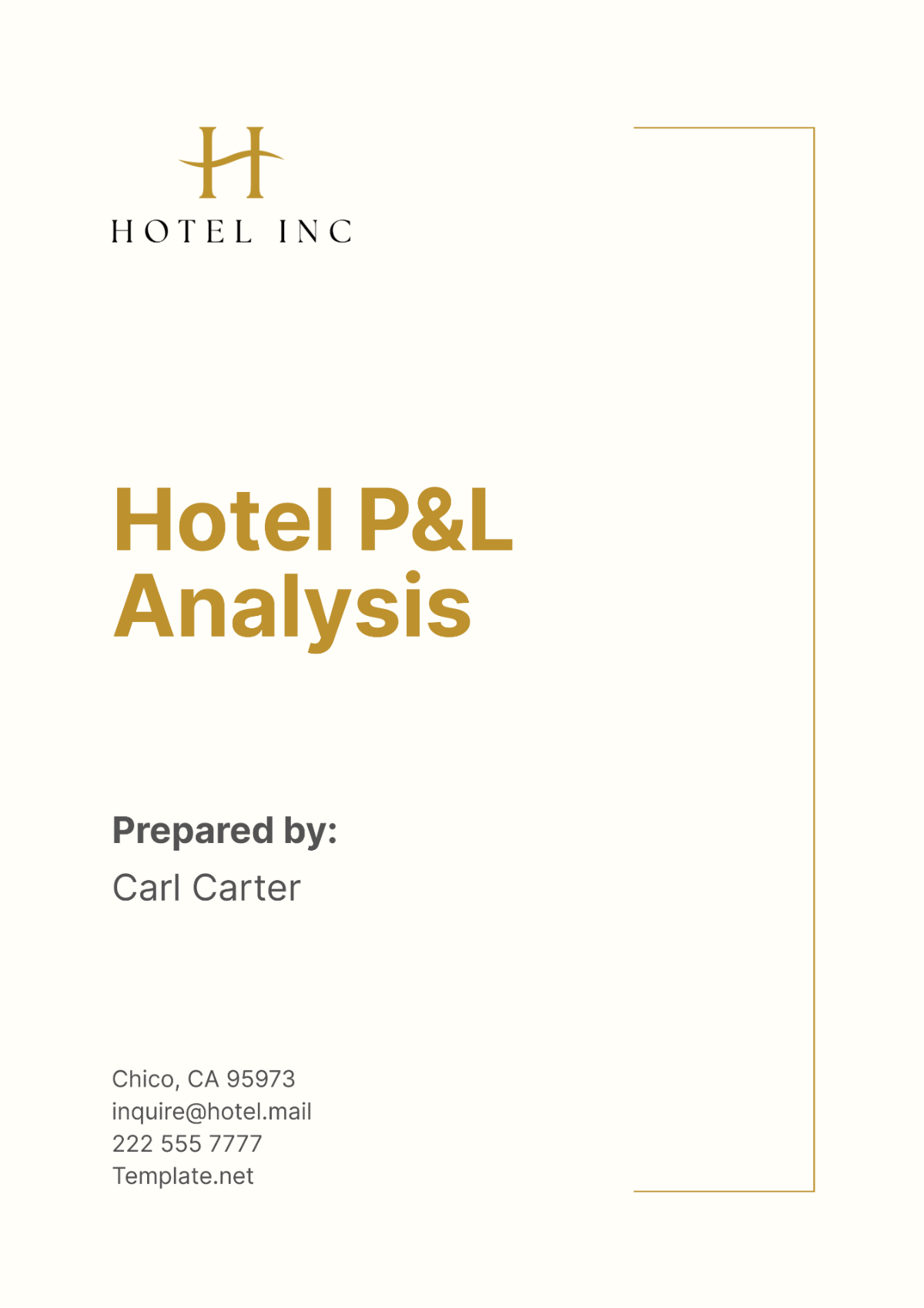 Hotel P&L Analysis Template - Edit Online & Download