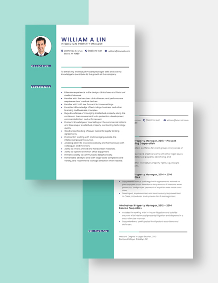 Intellectual Property Manager Resume Download