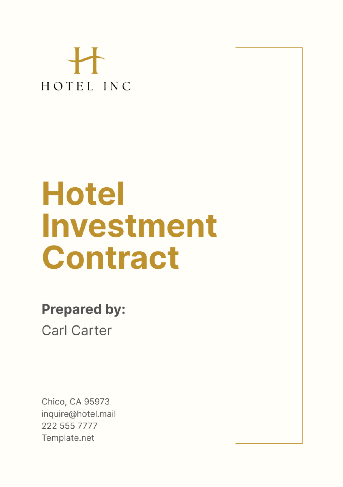 Free Hotel Investment Contract Template