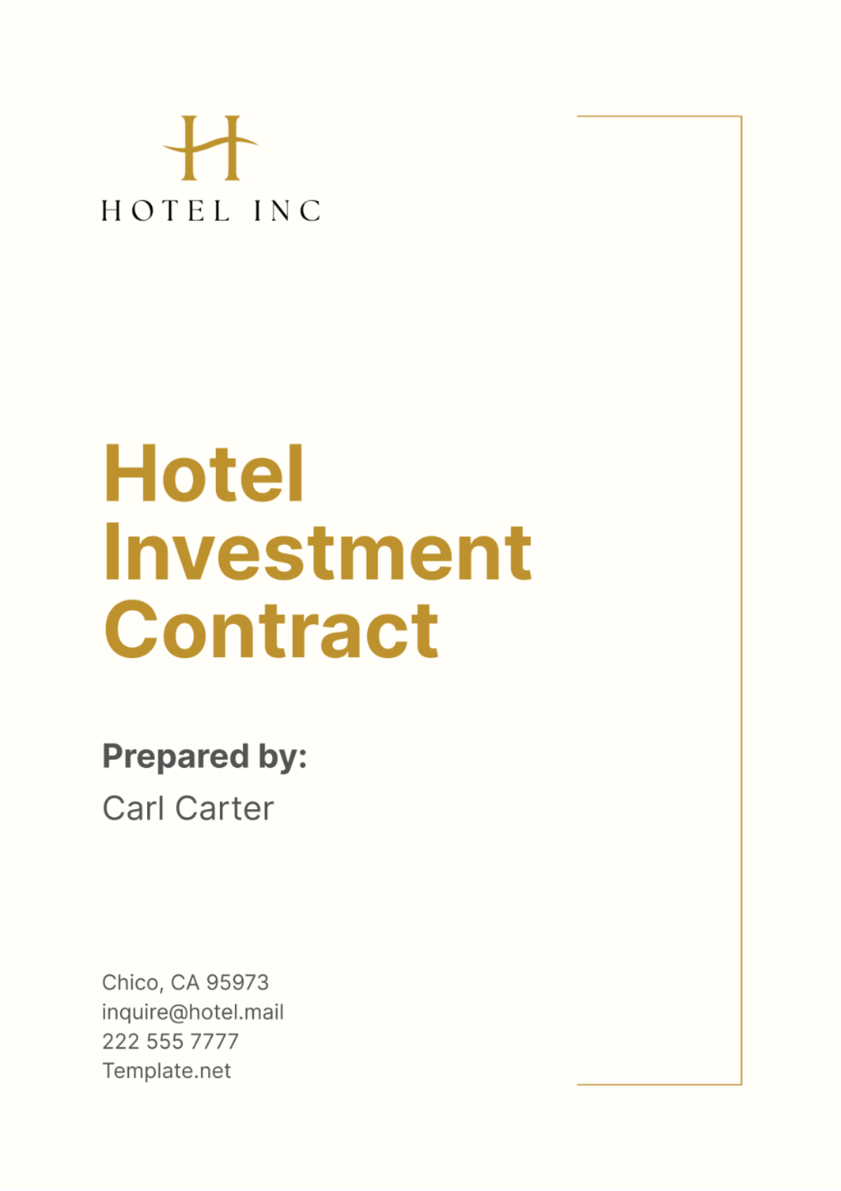 Hotel Investment Contract Template - Edit Online & Download