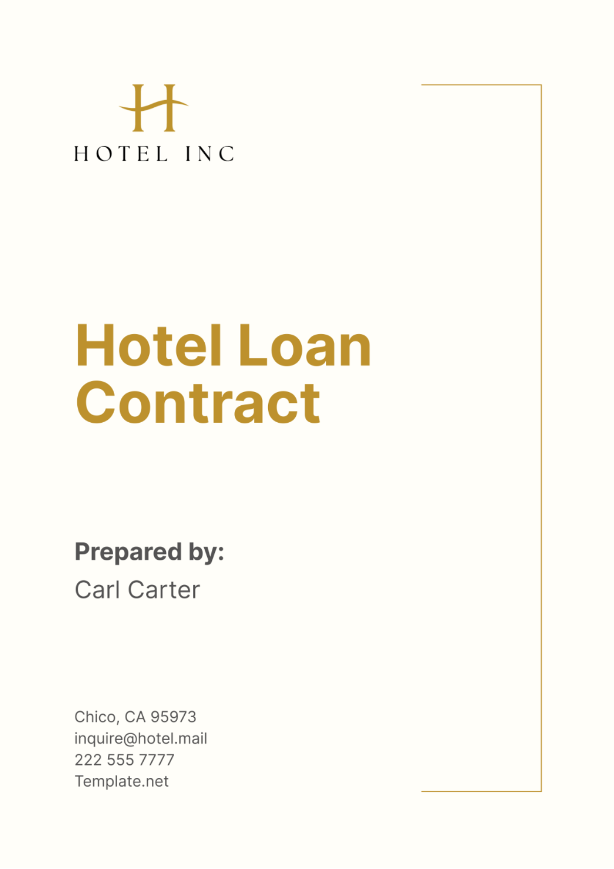 Free Hotel Loan Contract Template