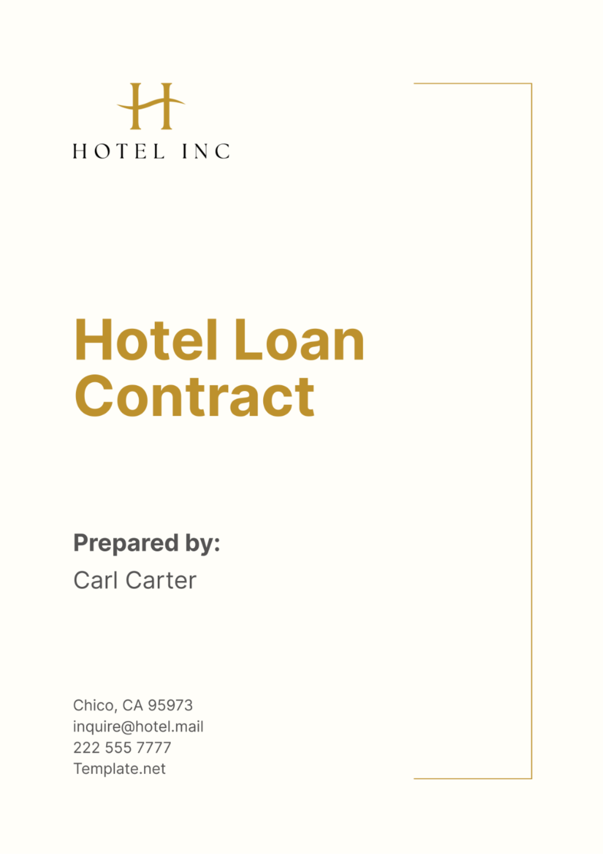 Hotel Loan Contract Template - Edit Online & Download