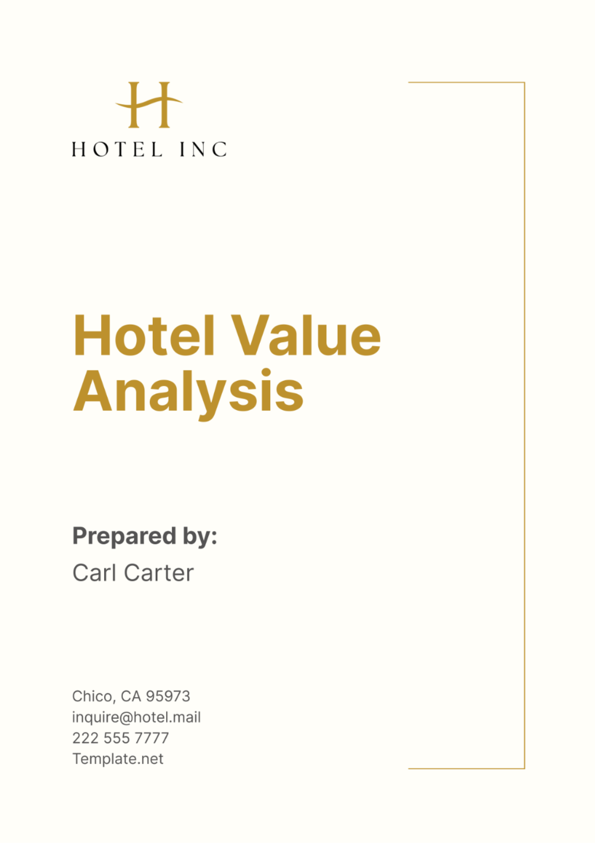 Hotel Value Analysis Template - Edit Online & Download