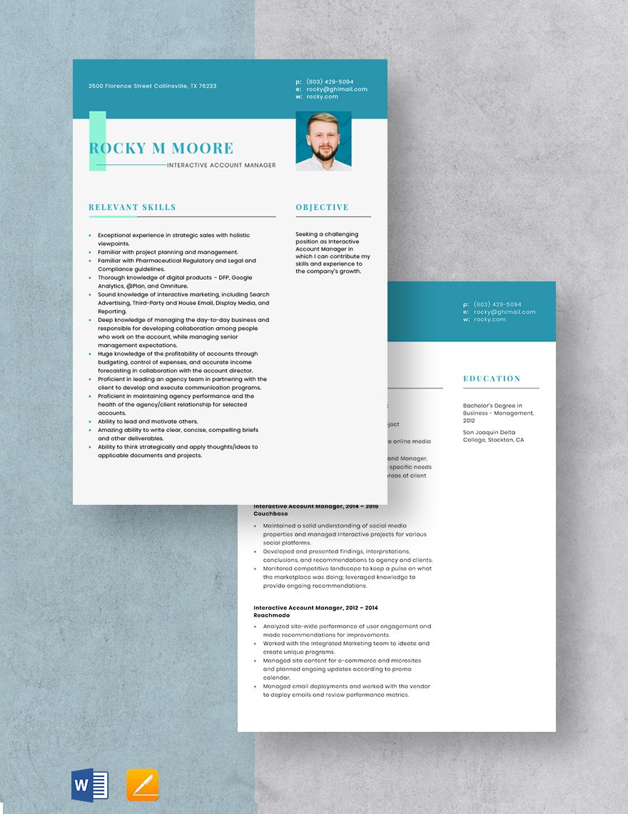 Interactive Account Manager Resume