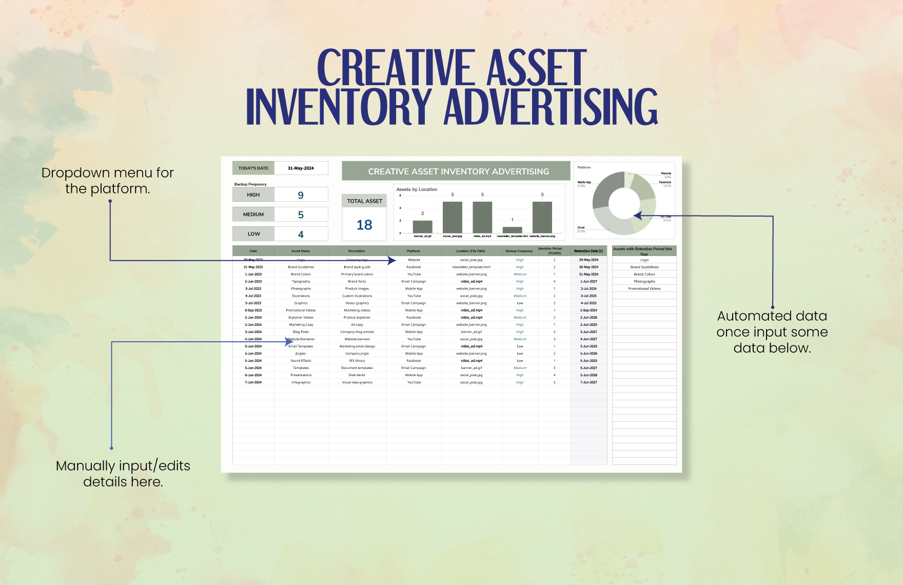 Creative Asset Inventory Advertising Template