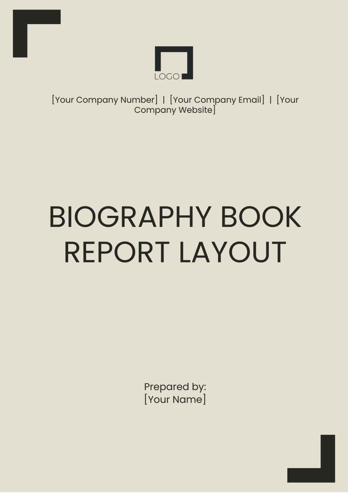 Biography Book Report Layout Template