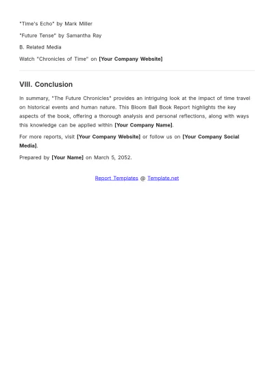 Free Bloom Ball Book Report Template to Edit Online