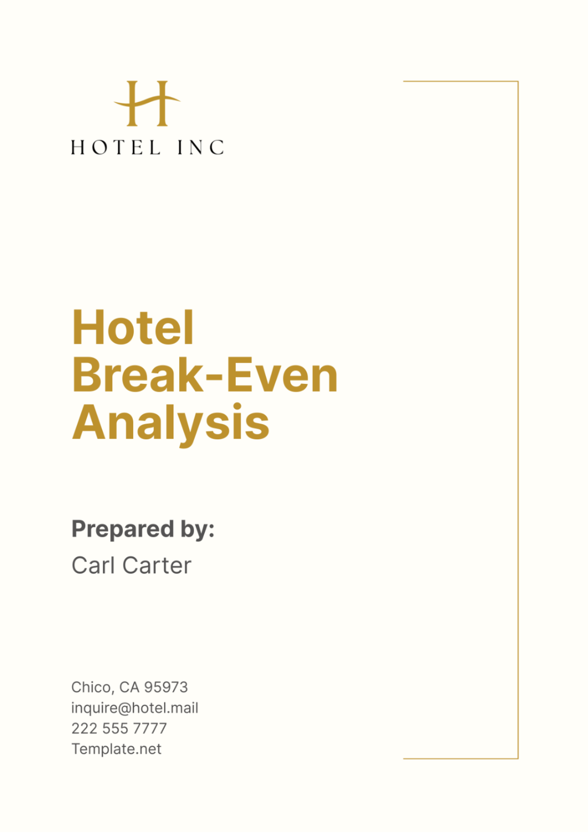 Hotel Break-Even Analysis Template - Edit Online & Download