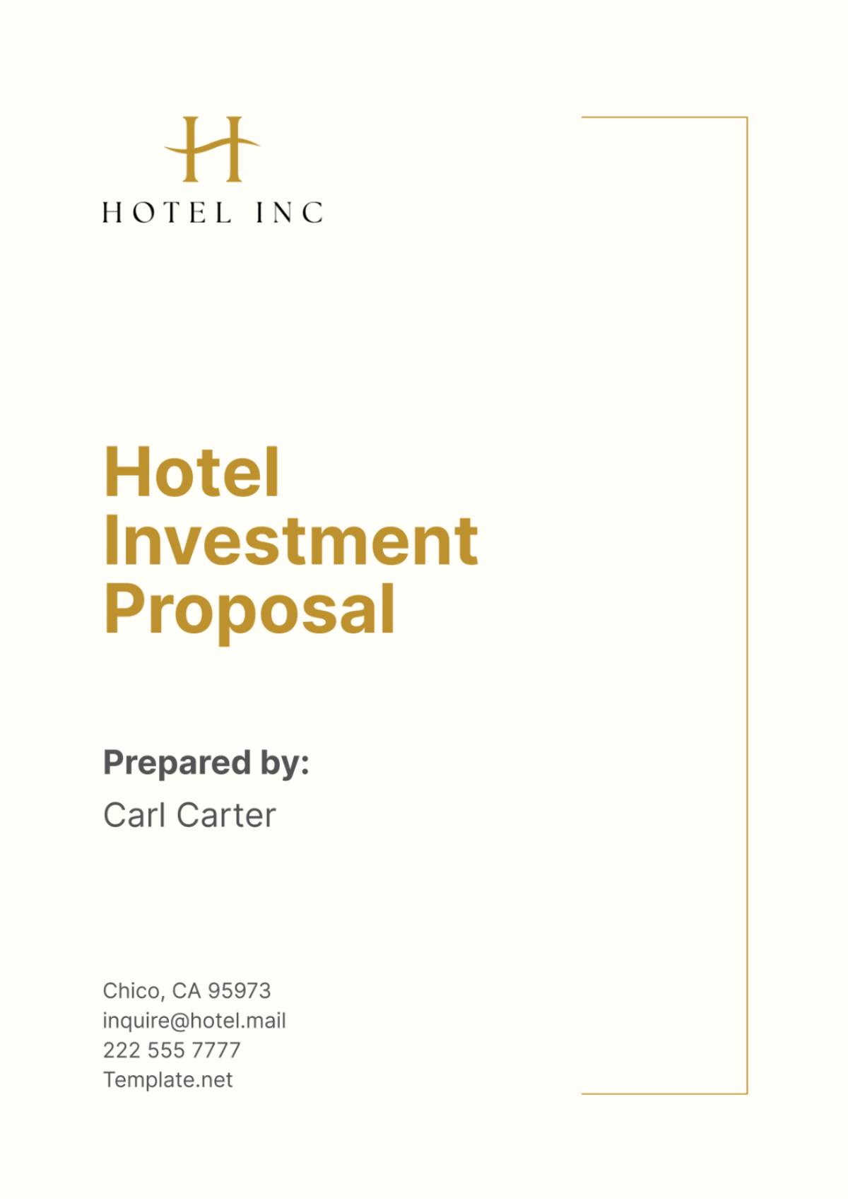 Free Hotel Investment Proposal Template