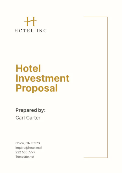 Free Hotel Investment Proposal Template to Edit Online