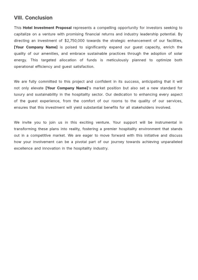 Free Hotel Investment Proposal Template to Edit Online