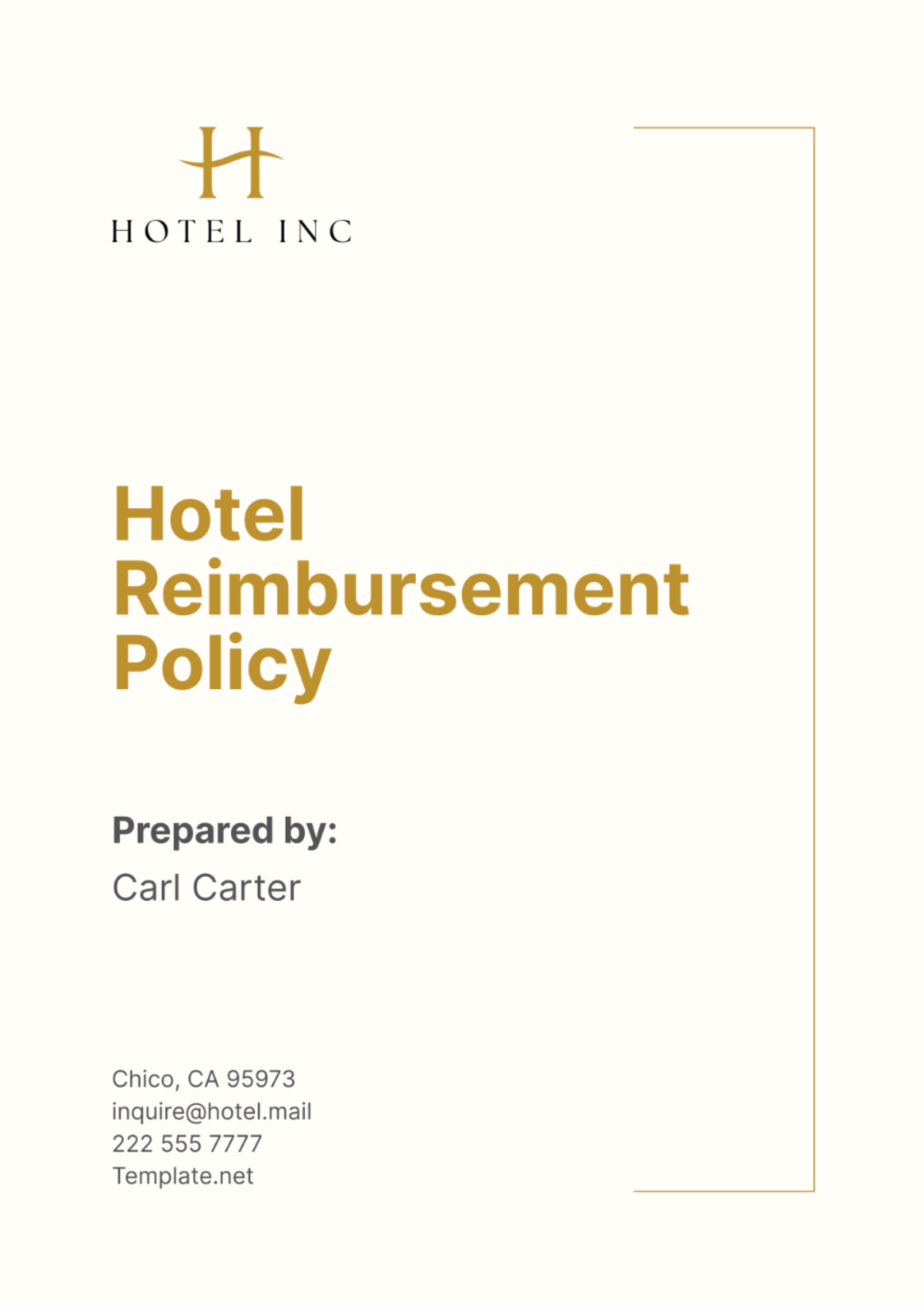 Hotel Reimbursement Policy Template - Edit Online & Download